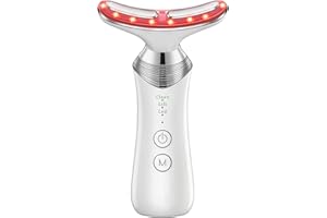 YourMate Red Light Therapy Device Face & Neck Massager for Skin Care 4 in 1 Facial Tools Skin with 4 Colors LED Light for Rej