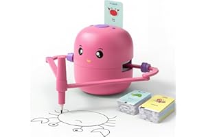 Drawing Robot for Kids - Interactive Educational Toy with 100 Word Cards & Voice, Montessori Learning Machine for Girls Boys 