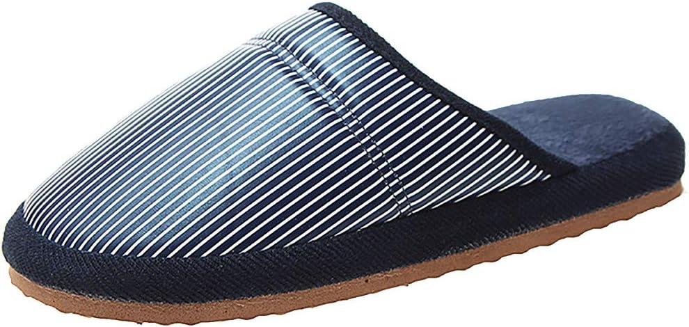 Ladies Memory Foam Slippers Sandals - Unisex Couples Striped Flock Non-Slip Floor Home Slipper Indoor Warm Shoes | Halloween Thanksgiving Christmas