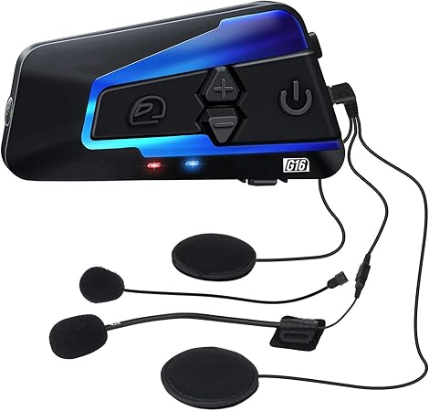 Amazon Lexin G16 インカム バイクインカム 8riders 16人同時通話バイク インカム Bluetooth5 0バイク用インカム 音楽share Fmラジオ付きヘッドライト 他社インカム接続可能バイク用防水ヘルメットbtインターコム ツーリング オートバイインターホン ステレオ音質 15