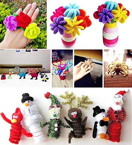 Acerich 500 Pcs Pipe Cleaners Colored Chenille Stems for DIY Art Crafts (6 mm x 12 Inch)