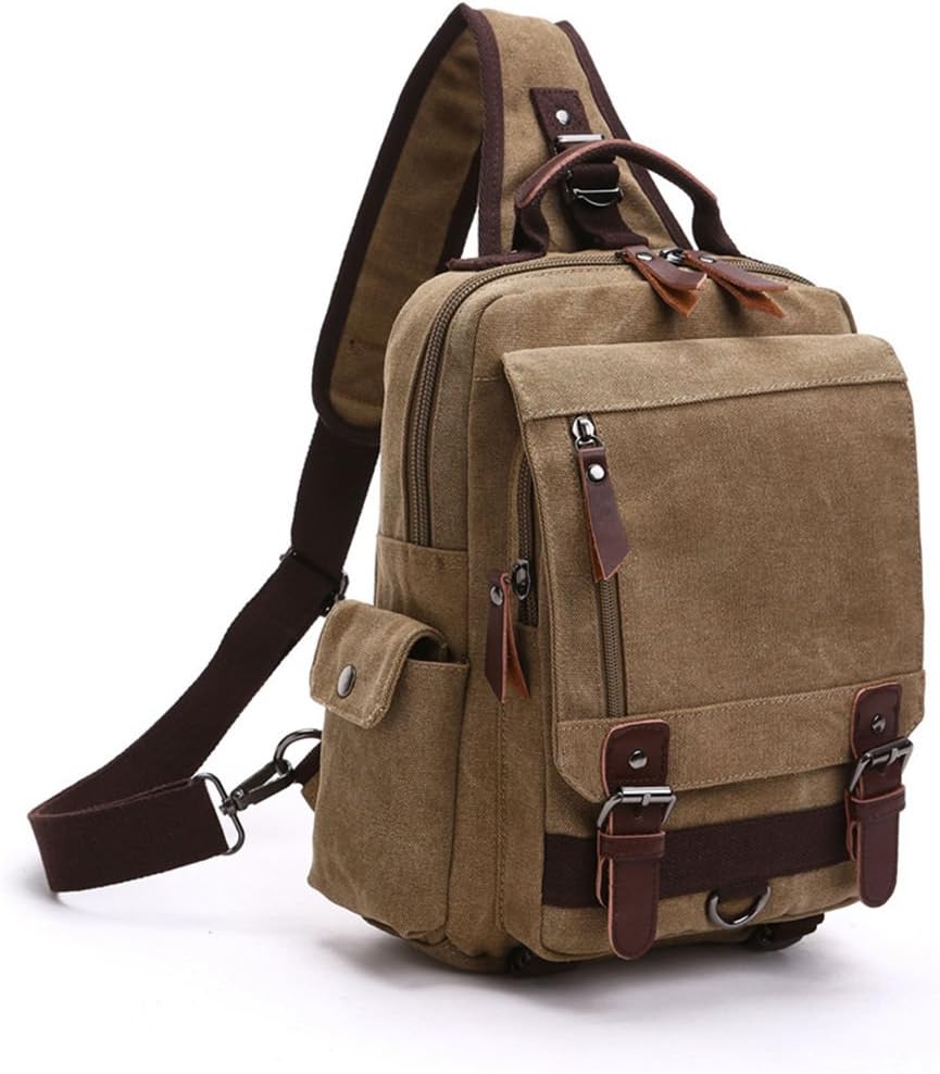HomeTaste 12-inch Crossbody Travel Bag Canvas Sling Bag Carry-on Purse