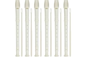 TKOCISA 6 PCS 8 Holes Soprano Recorder, Plastic Soprano Recorder Instrument Descant Flute Recorder German Style Soprano Recorder with Cleaning Rod for Kids, Students, Beginners, Class Rewards
