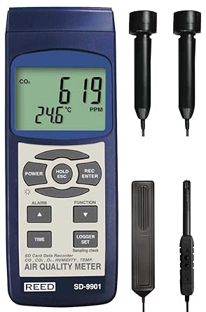 Reed Instruments Sd 9901 Sd Series Indoor Air Quality Meter Datalogger O2 Co2 Co Temp Rh Moisture Meters Amazon Com Industrial Scientific