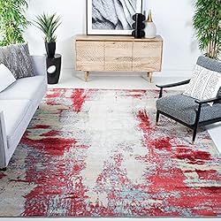 SAFAVIEH Jasper Collection 6'7" Square Red / Ivory