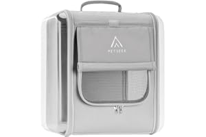 PETSEEK Cat Carrier & Pet Carrier Backpack,Pet Backpack Carrier for Small Dogs|Cats|Birds|Lizards up to 19.8Lbs, Cats Travel Pace Capsule Pet Hiking Backpack (12.6''13.7" 16.1") (Grey, Conventional)