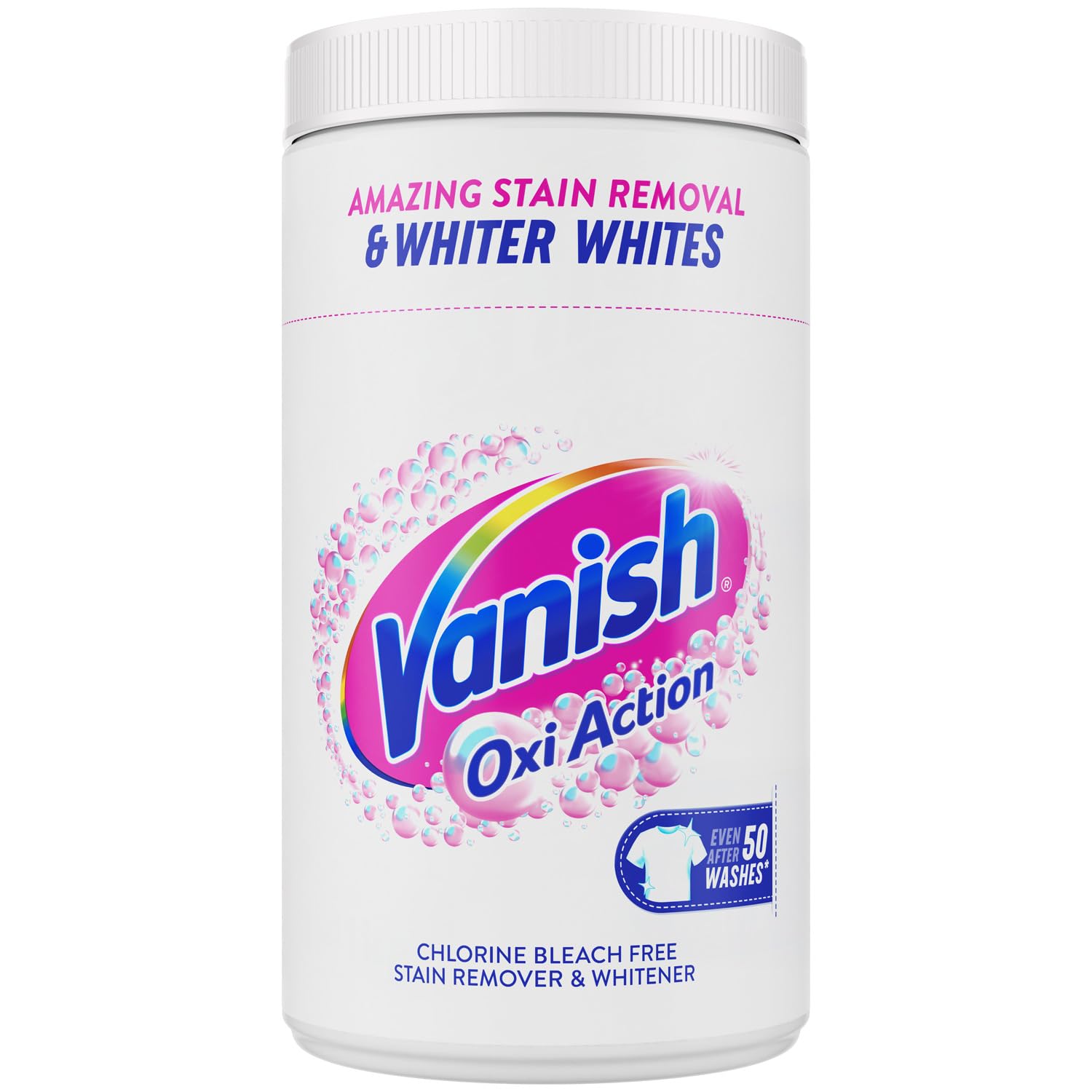 Vanish Oxi Action Laundry Whitener and Stain Remover Powder for Whites 2.1Kg, for Whiter Whites (Packaging May Vary)