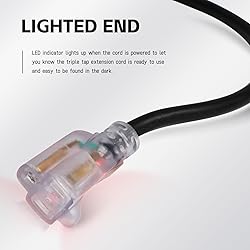EP 15 Ft Lighted Outdoor Extension Cord - 12/3 SJTW