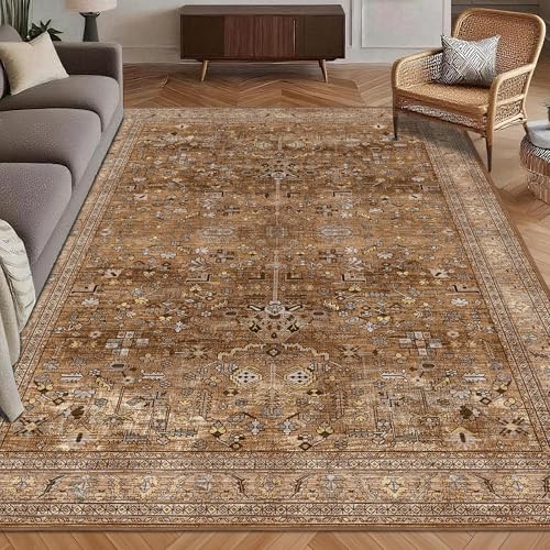 Washable Area Rug 5' x 7' Vintage Traditional Persian Mat at Amazon