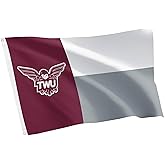 Desert Cactus Texas Woman's University TWU Flag - 3 x 5 Feet Pioneers Banner, Indoor/Outdoor Durable Fabric, 100% Polyester Design (Style A)