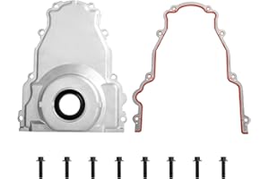 WULAZMU LS Front Timing Cover with w/Crank Gasket and Bolts Set Compatible with Gen III LS1 LS6 4.8L 5.3L 5.7L 6.0L, Aluminum, 12561243, 12633904