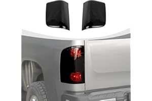 RAZPOY Smoked Tail Light Cover Rear Light Lamp Trim Guards Compatible with Chevy Silverado & GMC-Sierra 2007-2013, Smoke Black