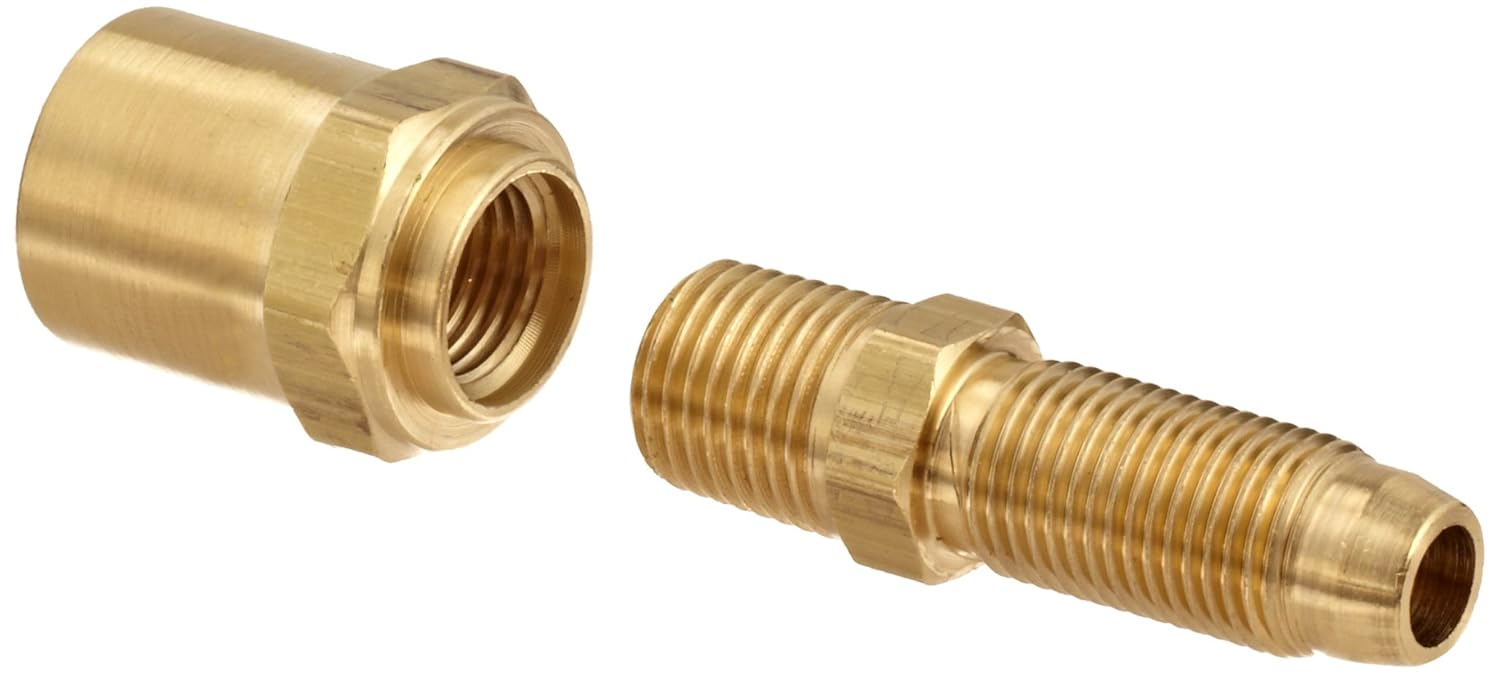 Dixon BN32RU62 Brass Reusable Fitting, Adapter, 1/4" NPTF Male x 3/8