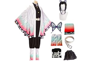 Tkieio Kochou Cosplay Costume Kochou Outfit Cosplay Kimono Outfit Uniform Costume Full Set with Wig