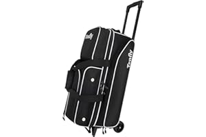TENFLY 3 Bowling Ball Bags With Wheels - Roller Bowling Bag for 3 Balls & Accessories - Retractable Handle Extends to 38"