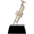 Broadway Gift Miniature Goldtone Trumpet 6 inch Decorative Figurine with Base