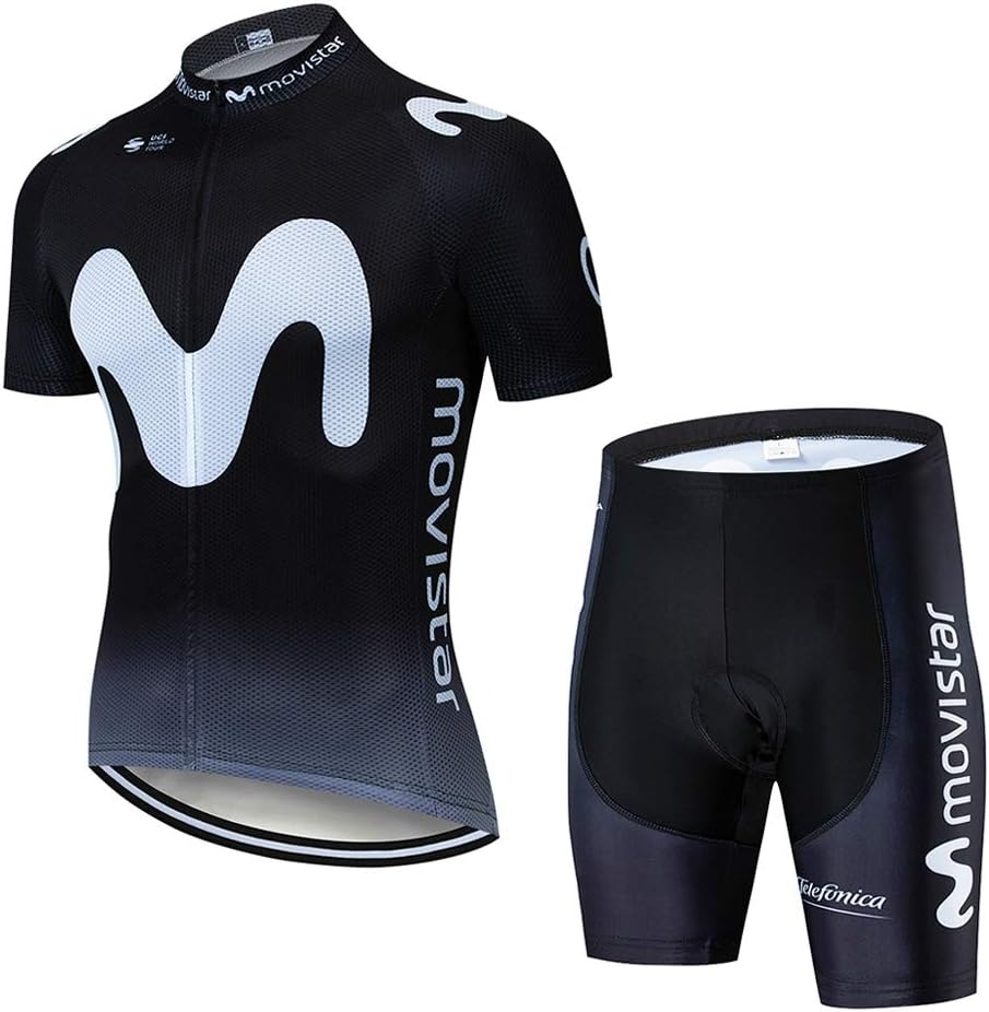 FMHAO Cycling Jerseys for Men Short Sleeve Bike Shirt+Bib Shorts MTB Team Clothing Set