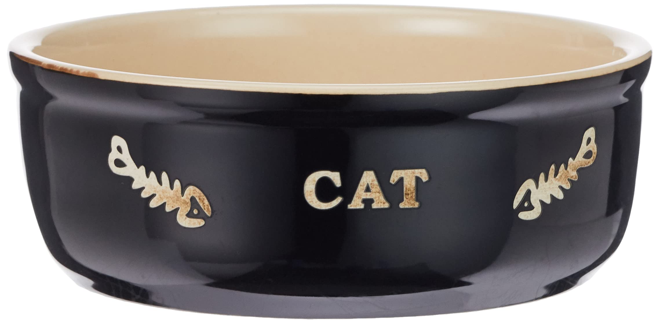 Nobby Ceramic Cat Basin, 13.5 x 13.5 x 0.25 cm, Black/ Beige — image 1
