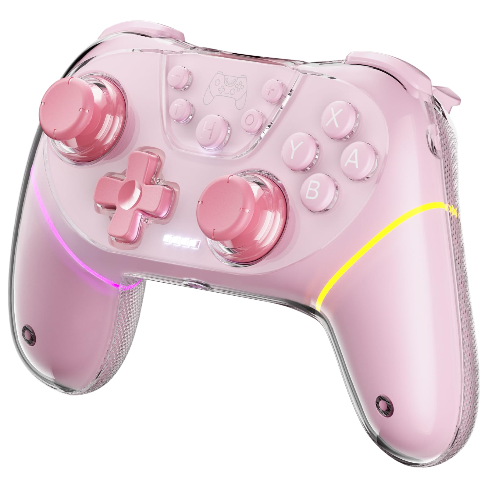 BRHE Wireless Controllers for Switch,Controller for Nintendo Switch/Lite/OLED/Switch 2/Windows PC/Tesla with Programmable/Vibration/Dual Turbo Funtion,Controller for Switch Pro Gamepad (Switch pink)