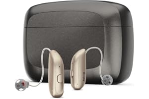 Jabra Enhance Select 300 OTC Hearing Aids, Audiology Team Care Included, Bluetooth Streaming for Calls, Music, Media for iOS & Android, Nearly Invisible & Comfortable, Noise Reduction - Gold