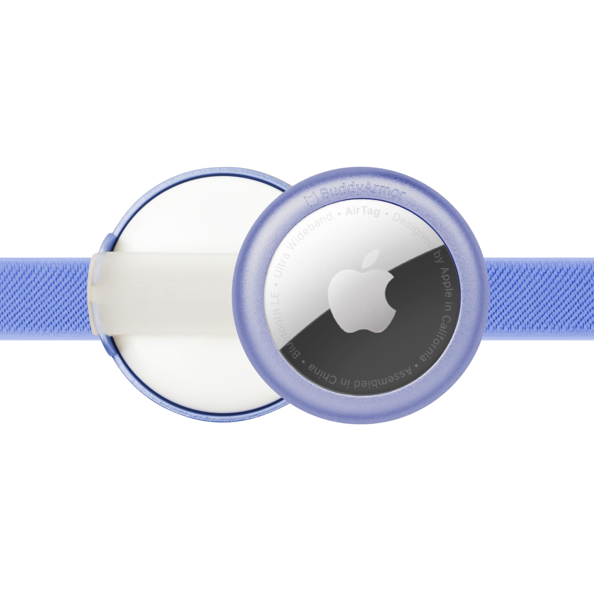 BuddyArmor Pet Holder for AirTag Holder Case Fit for Apple Airtag Case for Collar, Harness, Leash - Secure Fit Anodized Aluminium, No Dangling, (Violet)