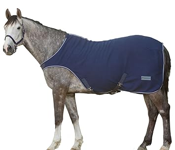 Fleece Führmaschinendecke Führanlagendecke Walkerdecke Nierendecke für Pferde dunkelblau, Größe: 125 cm