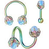 Viallct 3Pcs Cartilage Earrings Set 316L Surgical Steel Stylish Dragon Claws Twist Helix Earring Mixed Earrings Women Ear Nose Septum Body Piercing Jewelry Gift