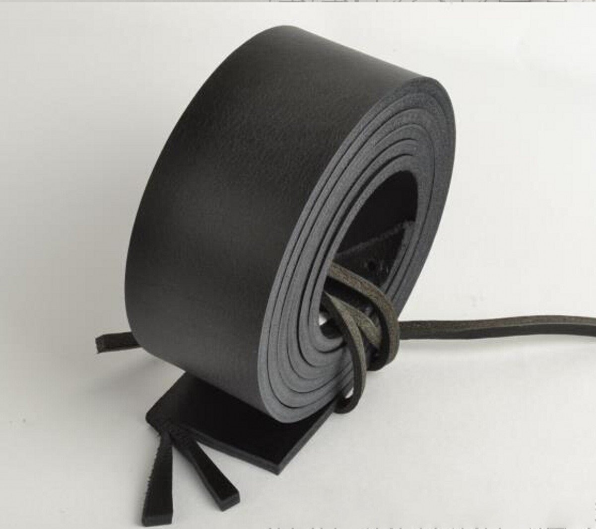 CHENGYIDA 51" LONG 4mm THICK BRIDLE / BUTT BLANK LEATHER STRAP VEG TAN,Heavyweight Black Cowhide Leather Strip