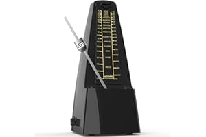 AODSK Mechanical Metronome Black Universal Metronome for Piano Guitar Violin Drums and Other Instruments Standard Loud Sound-Black