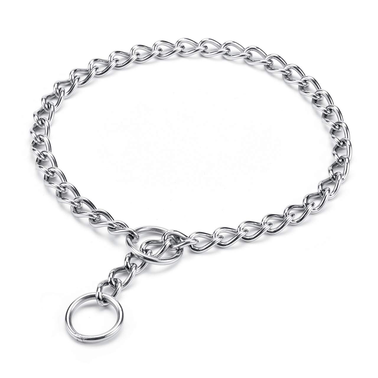 Photo 1 of Mogoko Stainless Steel Dog Choke Chain Collar, Puppy Metal P Chain Slip Collar Pet Training Walking Choker(3.0mm;20.0 Inch)