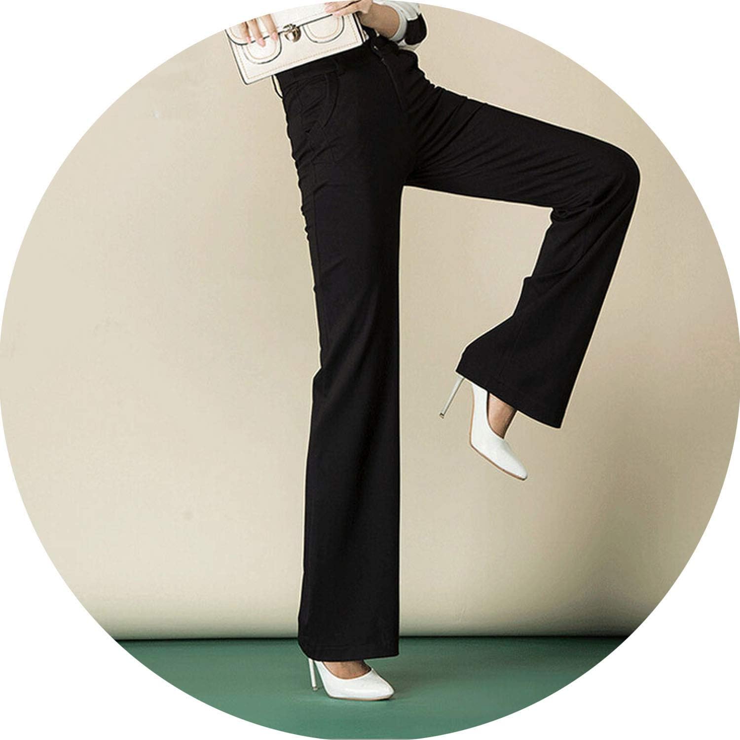 high waisted black slim leg trousers