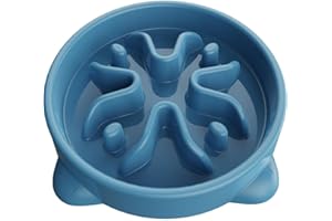 TOKAYIFE Slow Feeder Dog Bowls Small Breed, Dog Food Bowl Small Anti-Choking Bloat Stop Puzzle Healthy Eating Bowl (Blue, 1 Cup)