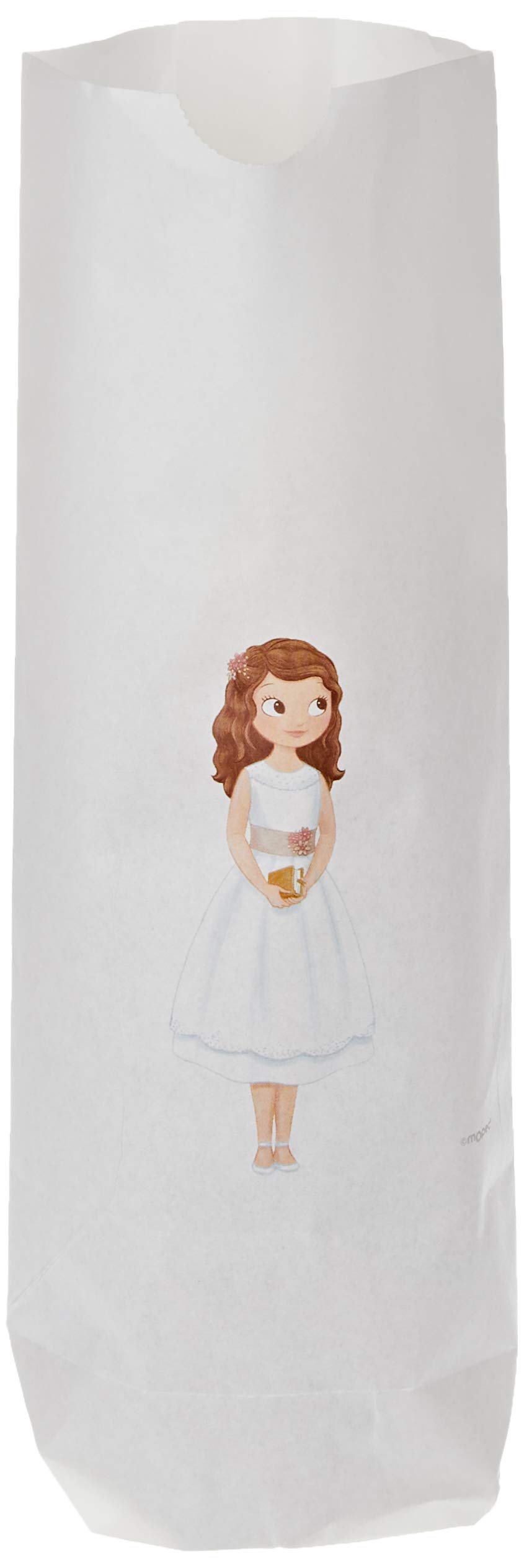 Mopec E917 White Paper Bag Girl Communion Dress Short, 12 x 21 x 5 cm, Pack of 25, Multi-Colour