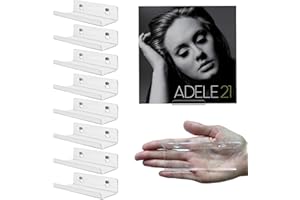 Cityjoy Clear Acrylic Shelves 8 Pack, 4 inch Vinyl Holder Record Wall Display Shelf, Vinyl Record Shelf Wall Mount Floating Album Display Shelf Organizer for Bathroom, Bedroom, Living Room, Room Decor