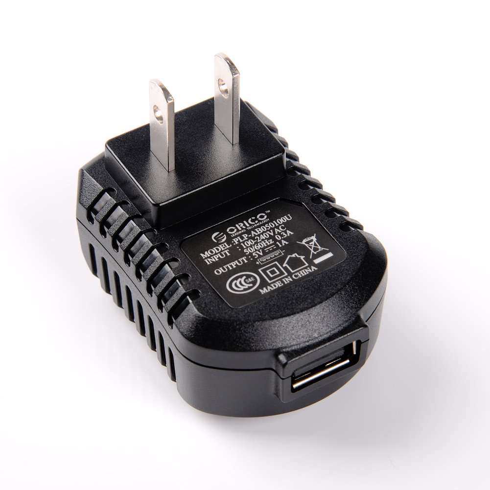 ORICO USB Wall Charger Universal Power Home Travel Wall Charger Single Port Plug for iPhone Samsung and More Device-Black