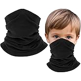 Vanolu Kids Neck Warmer Fleece Scarf for Winter Boys Girls Skiing Breathable Outdoor Face Cover, Winter Hat Neck Warmer