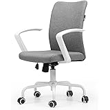 SixBros. Bürostuhl Chefsessel Drehstuhl Schreibtischstuhl Stoff Grau