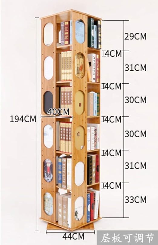 ZXYY Bamboo Swivel Bookcase Modern Student Bookcase Creative Bookcase