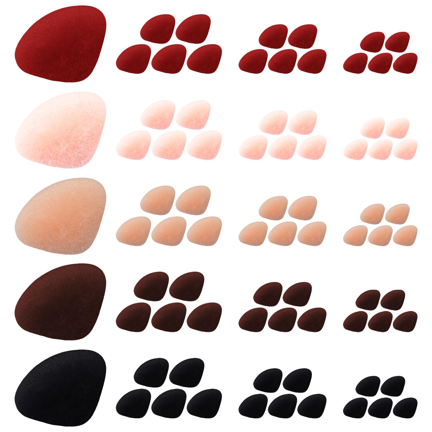 USHXVG 75 Nose Pads with 75 Buttons, Plush Animal Noses, Replacement Plush Noses for Repair Toys, Animal Craft Noses, Crochet Animal Safety Noses