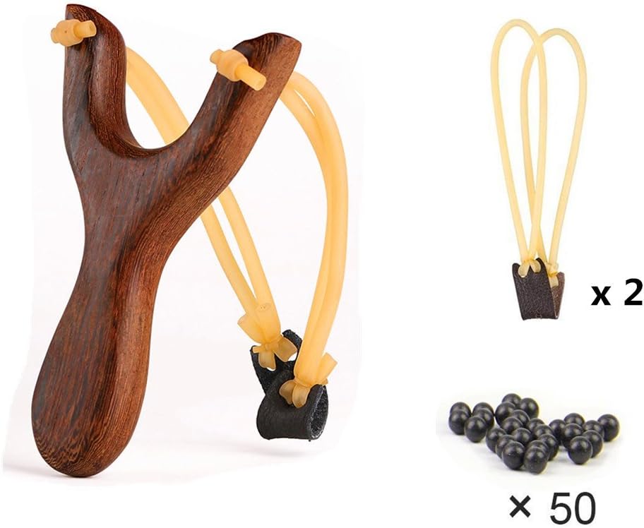 Assolar Classic Solid Wooden Handmade Slingshot Catapult