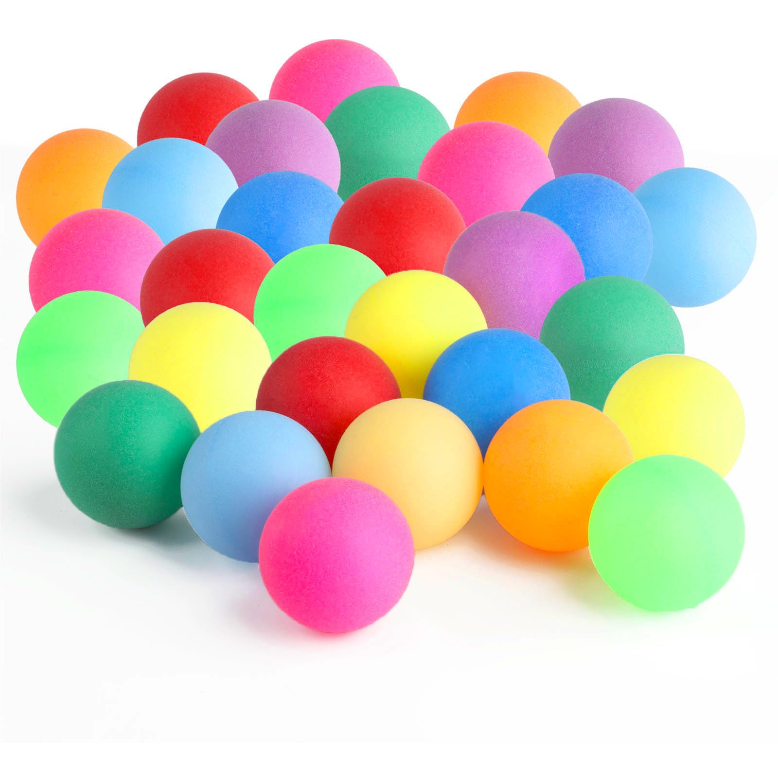 MUZHUPGUZ 30 Pcs Table Tennis Balls, 40mm Colored Ping Pong Balls, for Cats and Dogs Party, Plastic Colorful Table Tennis Ball for Arts and Crafts, Homeschool, Sports, Beginners Adults