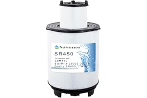 Savener® S8M150 System 3 Inner and Outer Cartridge, Replacement for Sta-Rite System 3 S8M150, 170147, 25022-0203s-25021-0202s, SR450 Swimming Pool Filter Cartridge, 450 Sq. Ft