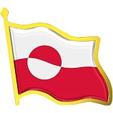 Greenland Flag Lapel Pin - Enamel Metal National Badge | World Travel Souvenir Gifts for Men &amp; Women | Country Flag Patriotic Brooch Bulk Pack of Pins for Hat, Tie, Clothes, Backpack (1pc)