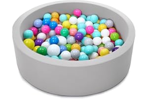 Moncoland Round Foam Kids Ball Pit for Babies, Toddler Ball Pit with Soft Sponge Kids Play Tent Ball Pool, Children Gift Idea for Baby Infant Indoor Outdoor Game 26.7" x 7.8" (No Balls)