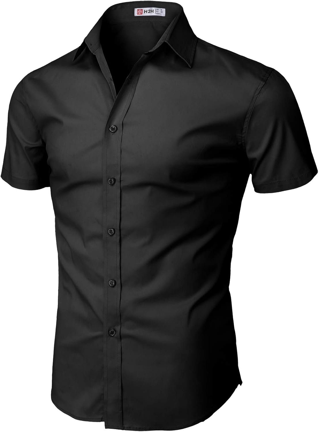 H2H Mens Dress Slim Fit Shirts Short Sleeve Business Shirts Basic Designed Breathable at  Men’s Clothing store