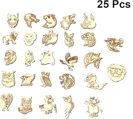 unfinished wooden animals