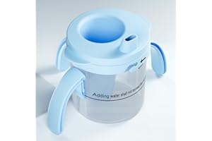 ClaspVital Dysphagia Cups for Adults 5cc 10cc 15cc, Update Flow Control Spill Proof Cup for Dementia, Parkinson & Stroke - Adult Sippy Cups for Elderly (Blue)