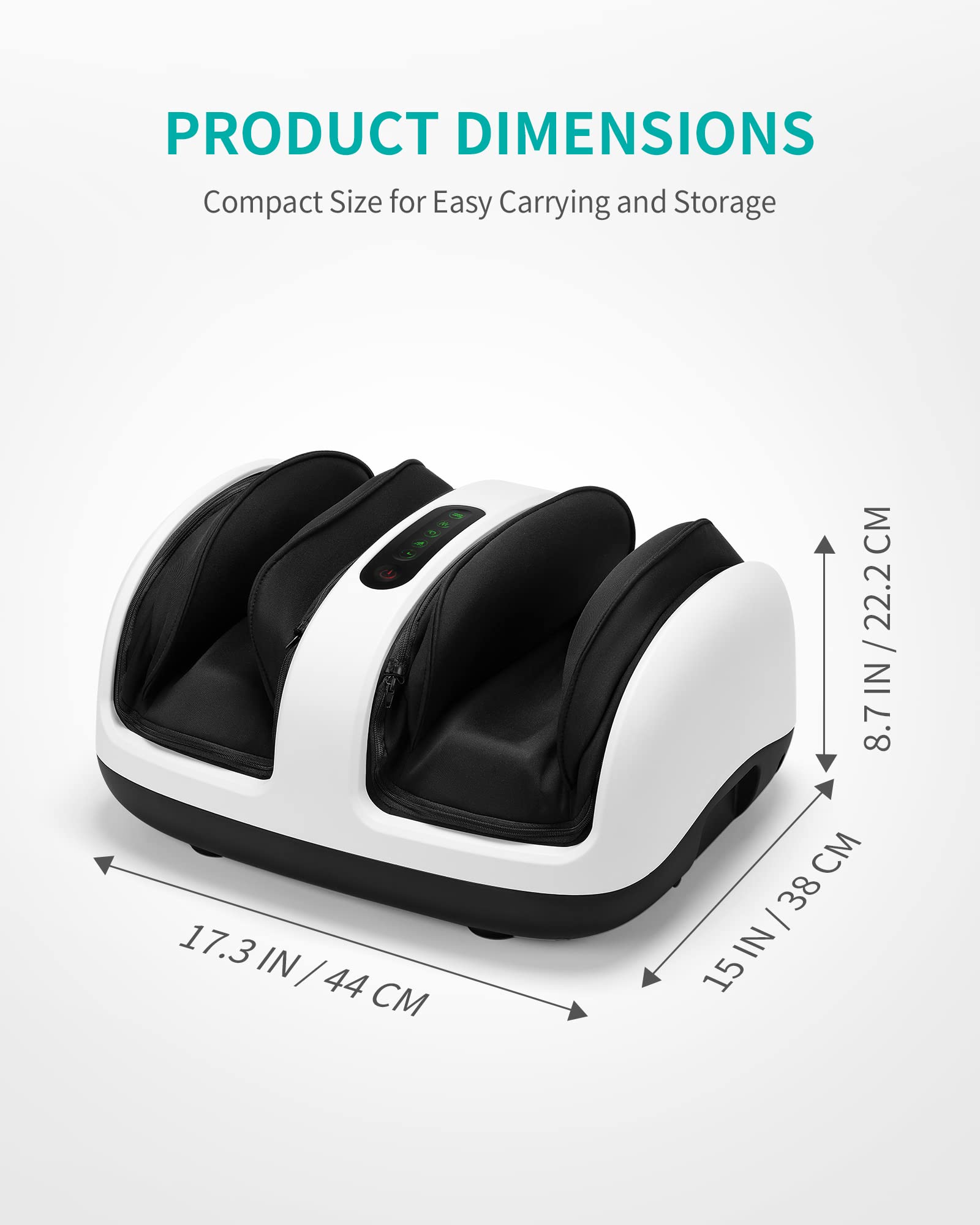 Nekteck Foot Shiatsu Massager, Calf Massage with Heat Therapy, Deep Kneading, Vibration, Compression Leg Massager for Home and Office Use White (Remote Control)