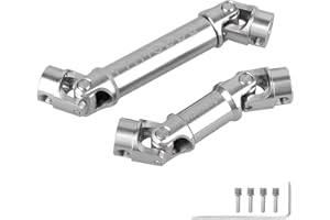 2Pcs FriHobby Stainless Steel RC Drive Shaft Metal Transmission Shaft CVD Compatible with TRX4M Defender Bronco 1/18 Crawler Upgrades Parts (Silver)