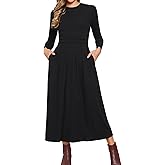 Allegra K Long Sleeve Dress for Women's A-Line Maxi Winter Fall Sweater Dresses